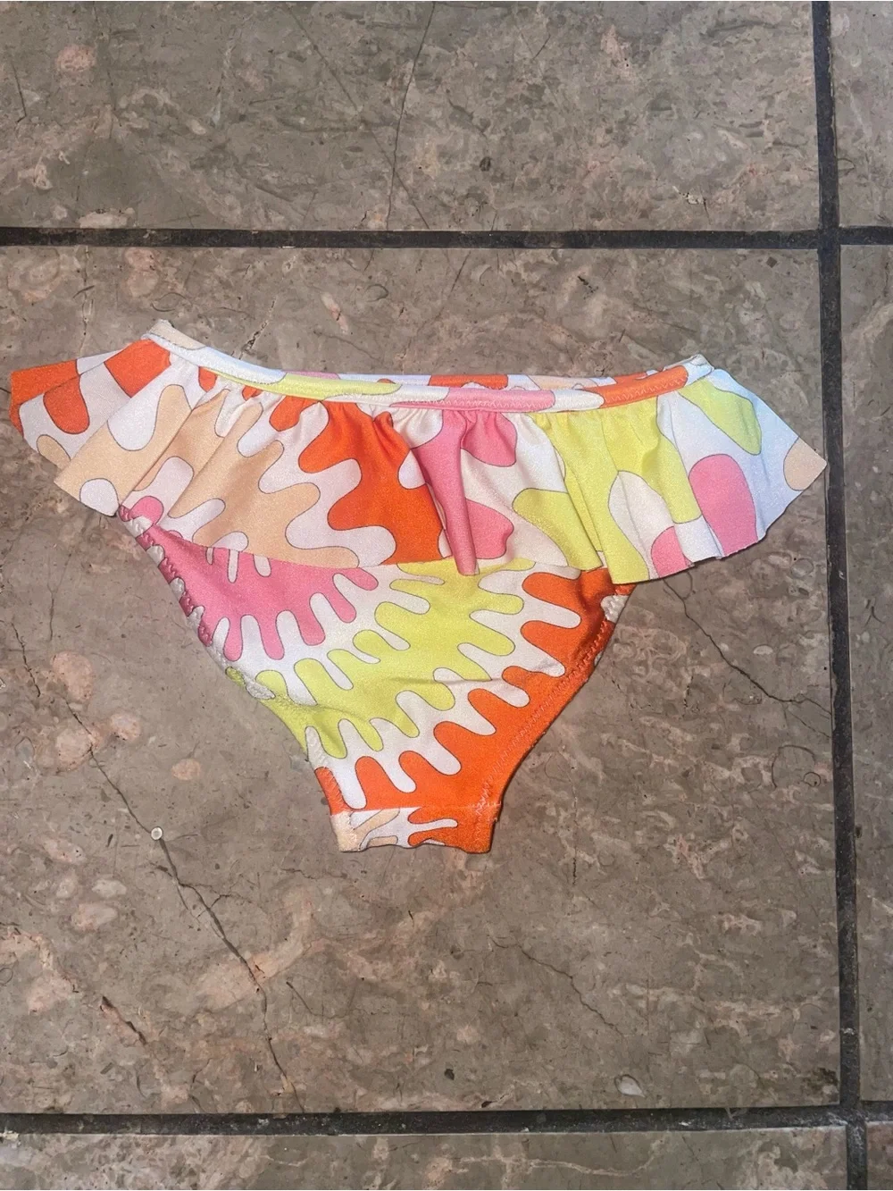 New! Emilio Pucci Kids Girls Swim Abstract 70s Bottoms Pink, Orange, Yellow 💛 2T